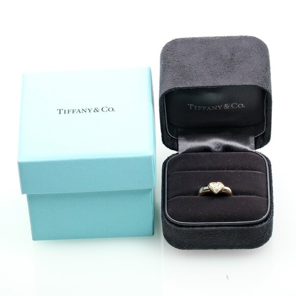 TIFFANY Gold Diamond Heart Ring - Picture 8 of 8